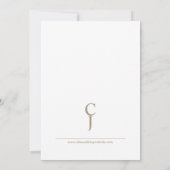 Romantisch gouden monogram bruiloftsdans kaart (Achterkant)