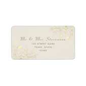 Romantisch gouden retouradres etiket (Voorkant)