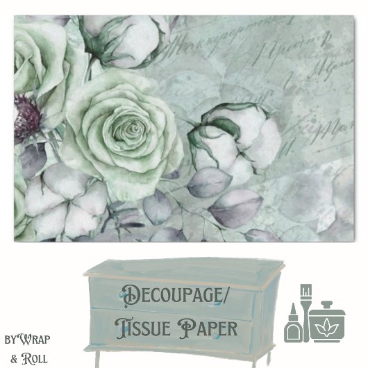 Romantisch grijs/groen debetpapier tissuepapier