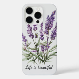 Romantisch Grijs Paarse Lavendel Bloemen iPhone 16 Pro Hoesje