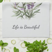 Romantisch Grijs Paarse Lavendel Floral Vrijgezell Theedoek (Gevouwen)