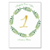 Romantisch Groen Bladeren - Trouwtafel kaart 1 rin (Achterkant)