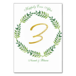 Romantisch Groen Bladeren - Trouwtafel kaart 3 rin