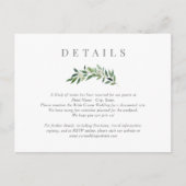 Romantisch groen bruiloft details behuizing Kaart (Voorkant)