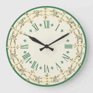 Romantisch groen decoratief grote klok