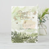 Romantisch groen Vlindertuin zoet zestien Kaart (Staand voorkant)