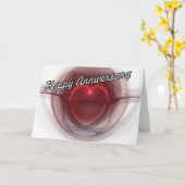 Romantisch "Happy Anniversary" lichtgevend hart Kaart (Gele Bloem)