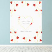 Romantisch Hart Bloem Canvas Afdruk (Insitu (Houten vloer))