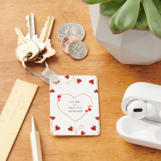 Romantisch Hart Bloem Sleutelhanger (Bureau)