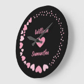 Romantisch Hart custom Paar Naam Liefde Grote Klok (Hoek)