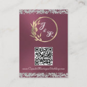 Romantisch Hart, Duif & Glitter, QR Code - Lavende Informatiekaartje (Achterkant)