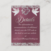Romantisch Hart, Duif & Glitter, QR Code - Lavende Informatiekaartje (Voorkant)