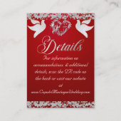 Romantisch Hart, Duif & Glitter, QR Code op Rood Informatiekaartje (Voorkant)