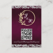Romantisch Hart, Duif & Glitter, QR Code - Plum Informatiekaartje (Achterkant)