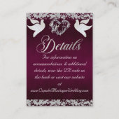 Romantisch Hart, Duif & Glitter, QR Code - Plum Informatiekaartje (Voorkant)