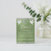 Romantisch Hart, Duif & Glitters, QR Code - Salie Informatiekaartje (Staand voorkant)