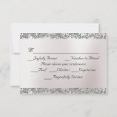 Romantisch Hart, Duiven & Glitter - Sage RSVP Kaartje (Achterkant)