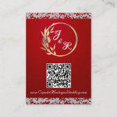 Romantisch hart en glitter, QR-code op rood Informatiekaartje (Achterkant)
