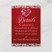 Romantisch hart en glitter, QR-code op rood Informatiekaartje (Voorkant)