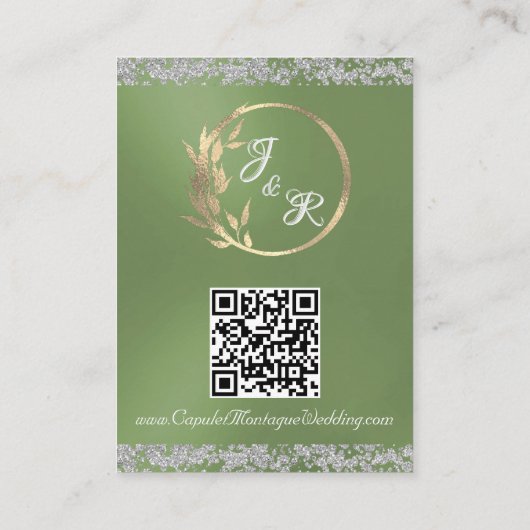 Romantisch hart en glitter, QR-code op salie Informatiekaartje (Achterkant)