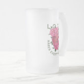 Romantisch hart en Rozen groeiboodschap Matglas Bierpul (Voorkant rechts)