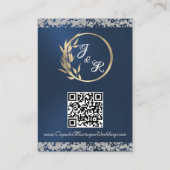 Romantisch Hart & Glitter, QR Code op Blauw Informatiekaartje (Achterkant)