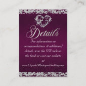 Romantisch Hart & Glitter, QR-code op Plum Informatiekaartje (Voorkant)