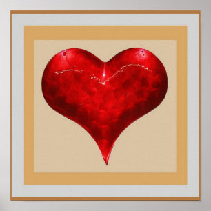 Romantisch HART : Helmen als Red 3D Shape Poster