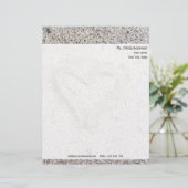 Romantisch hart in zand met retouradres briefhoofd sjabloon (Staand voorkant)