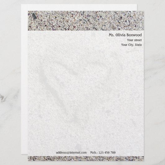 Romantisch hart in zand met retouradres briefhoofd sjabloon (Voorkant / Achterkant)