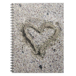 Romantisch hart in zand notitieboek