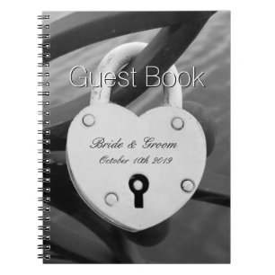 Romantisch hart liefde slot foto bruiloft gastboek notitieboek