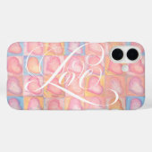 Romantisch HART Roze LIEFDE Kalligrafie Lettering Case-Mate iPhone Case (Achterkant (horizontaal))
