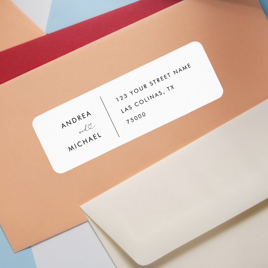 Romantisch hart script minimalistische moderne bru etiket