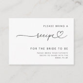 Romantisch Hart Script Vrijgezellenfeest Recept Aa Informatiekaartje (Voorkant)