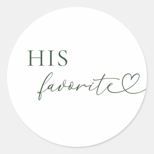 Romantisch hart script zijn favoriete bruiloft gun ronde sticker (Voorkant)