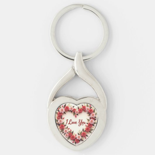 Romantisch Hart Sleutelhanger - I Love You Gift (Voorkant)