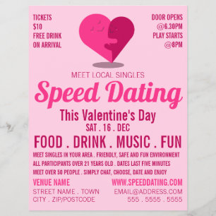 Romantisch hart, snelle deating event Adverteren Flyer