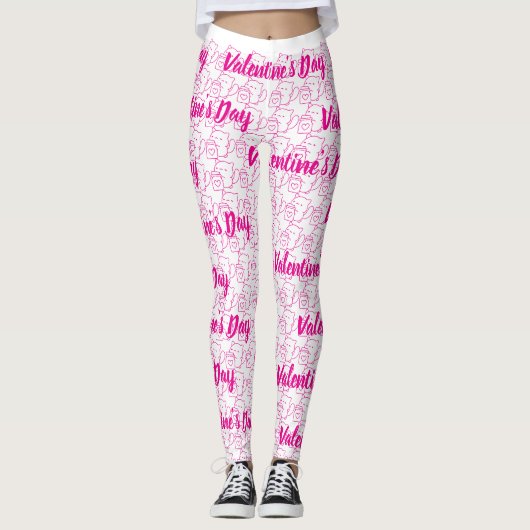 Romantisch Hart Valentijn's Day Design Leggings (Voorkant)