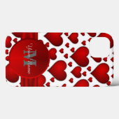 Romantisch hartpatroon monografisch Case-Mate iPhone case (Achterkant (horizontaal))