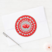 Romantisch Hartpatroon Ronde Sticker (Envelop)