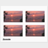 Romantisch Hawaiiaans Sunset Ocean Beach Rechthoekige Sticker (Vel)
