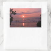 Romantisch Hawaiiaans Sunset Ocean Beach Rechthoekige Sticker (Tas)