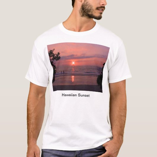 Romantisch Hawaiiaans Sunset Ocean Beach T-shirt (Voorkant)
