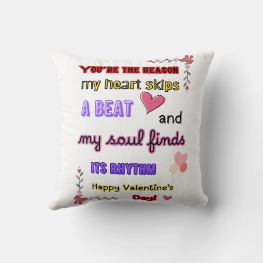 Romantisch Heart Design, liefdesgeschenk voor kopp Kussen (Achterkant)