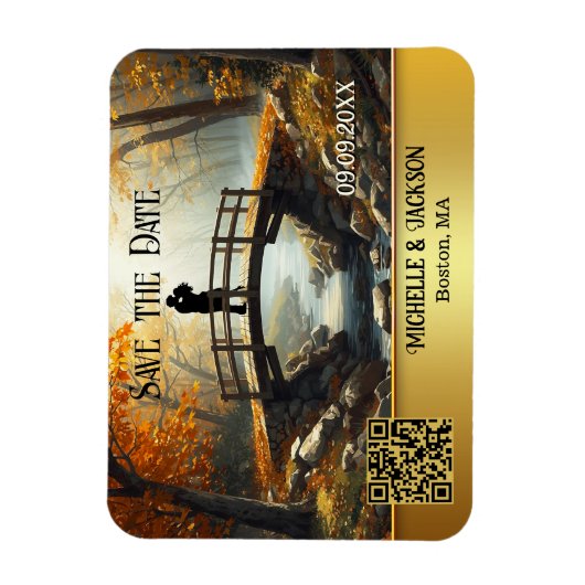 Romantisch Herfstbos Bewaar de Datum Magneet (Verticaal)