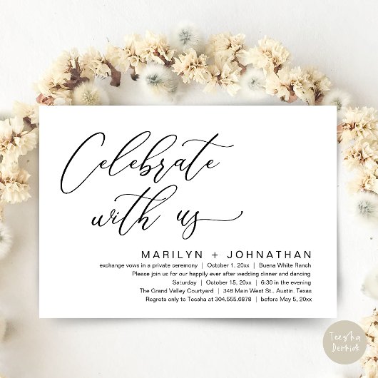 Romantisch huwelijksdinerfeest, Feest met ons mee Kaart