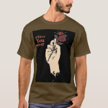 Romantisch “Ik zal van je houden” grafisch T-shirt