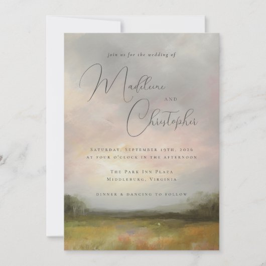 Romantisch Impressionistisch Landschap Abstracte B Kaart (Voorkant)