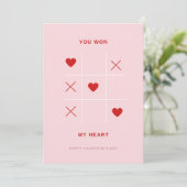 Romantisch jij won mijn hart Valentijnsdag kaart (Staand voorkant)